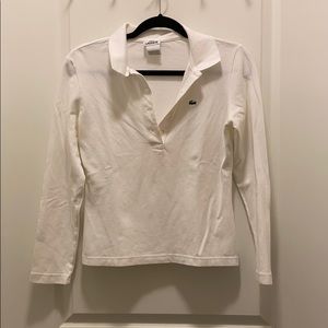 3/4 Length White Lacoste Polo